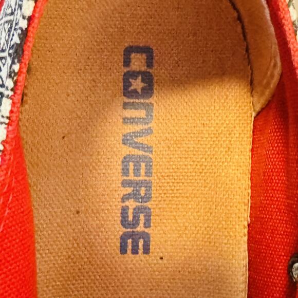 Converse All Star Shoes Womens 6.5 Brown Red Kimber Low Top Canvas Pattern - Picture 9 of 11